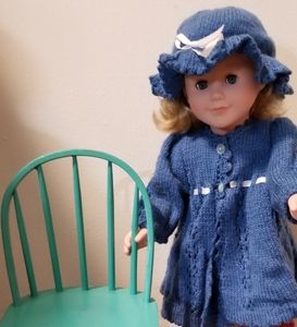 18" doll with Handmade knit clothes